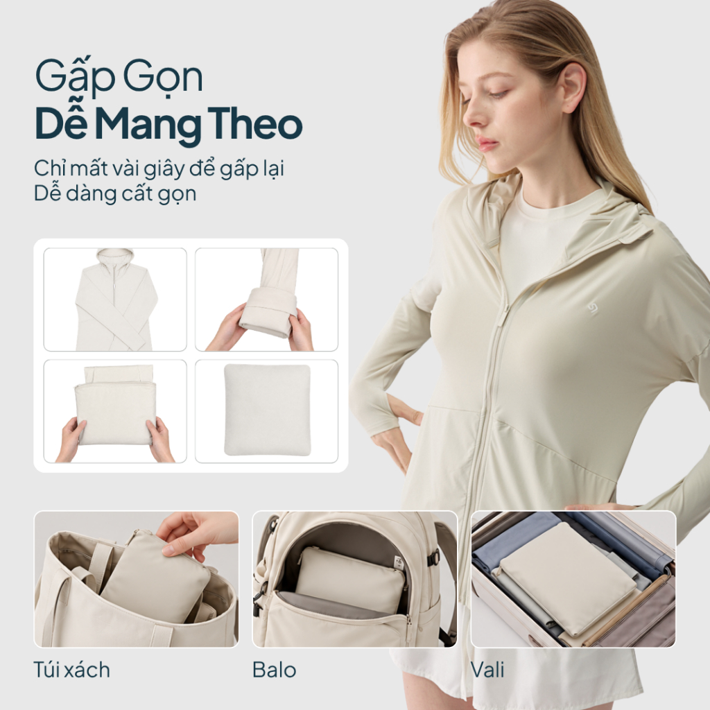 [Unisex] NEAU Áo Chống Nắng Nữ Gấp Gọn Nhẹ Mát Lạnh UPF50+ Dễ Mang Theo Đi Học Đi Làm Du Lịch OC001 | BigBuy360 - bigbuy360.vn