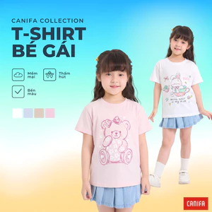 [GIÁ ĐỘC QUYỀN] Áo phông bé gái CANIFA áo thun cổ tròn ngắn tay in họa tiết 1TS26S019