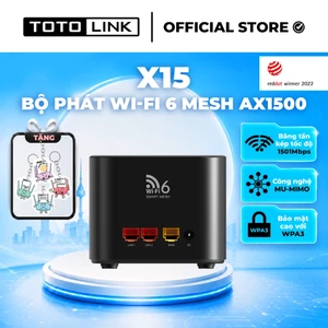 [Hỏa Tốc]Bộ phát wifi Mesh Wi-Fi 6 AX1500 Băng Tần Kép Gigabit TOTOLINK X15 1-Pack