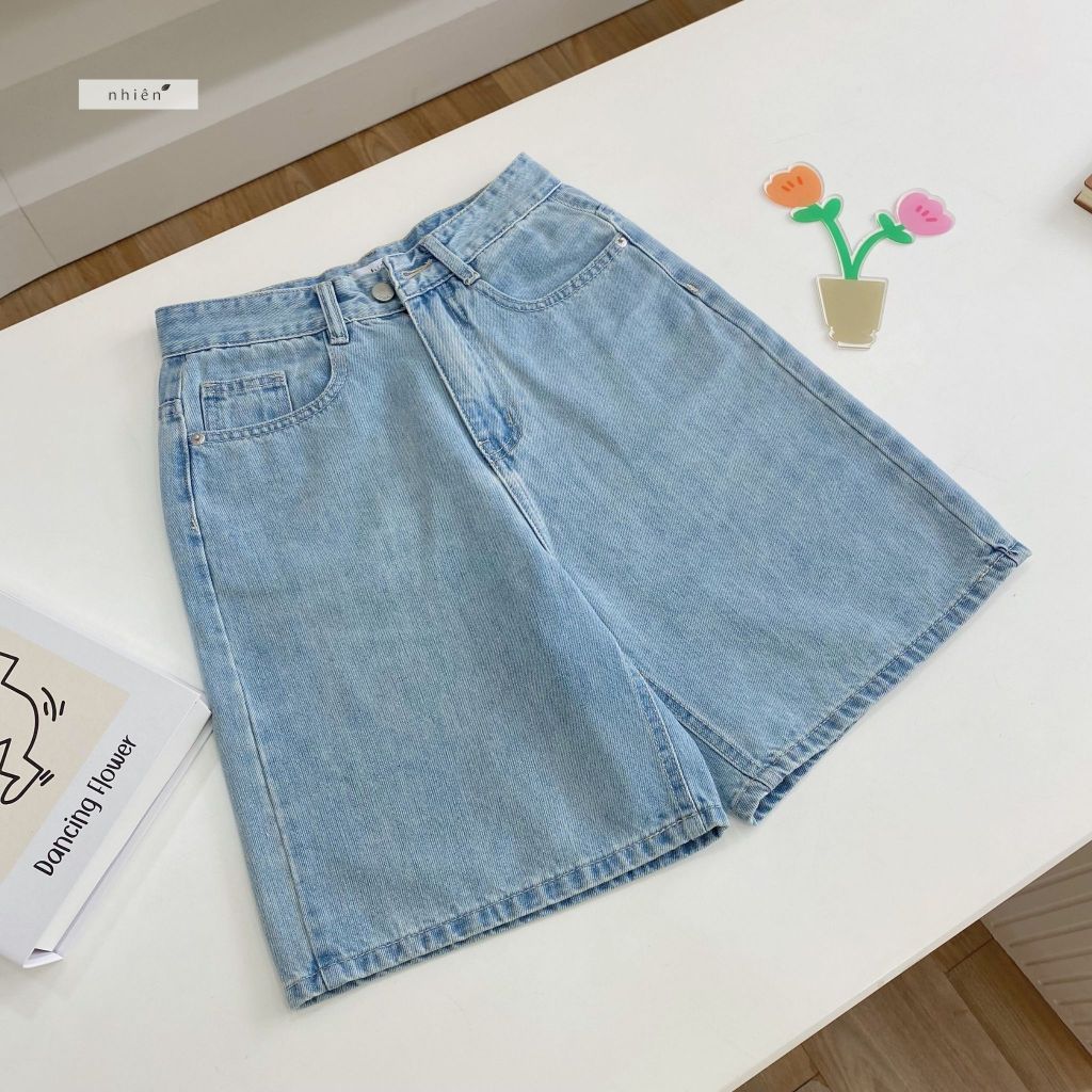 Quần jean nữ - quần ngố lửng ống rộng nhiennhienvintage NQJ00002 | BigBuy360 - bigbuy360.vn