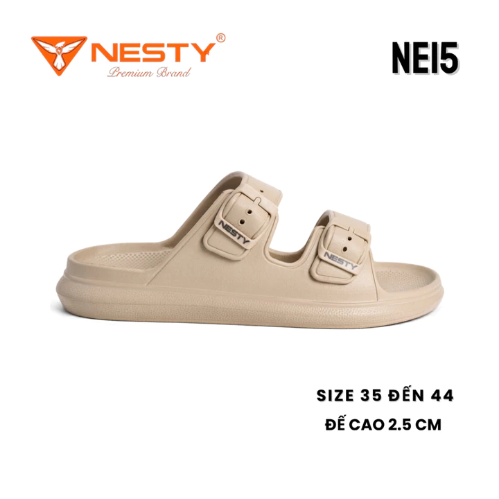 [NE15] Dép Unisex NESTY Chính Hãng EVA Nam Nữ Siêu Nhẹ Êm Chân Khóa Cài Chống Trượt