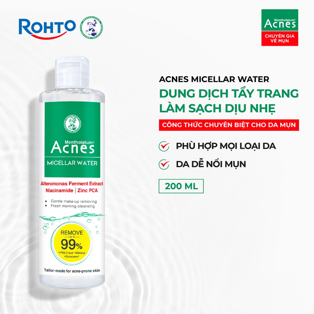 Nước tẩy trang cho da mụn Acnes Micellar Water 200ml