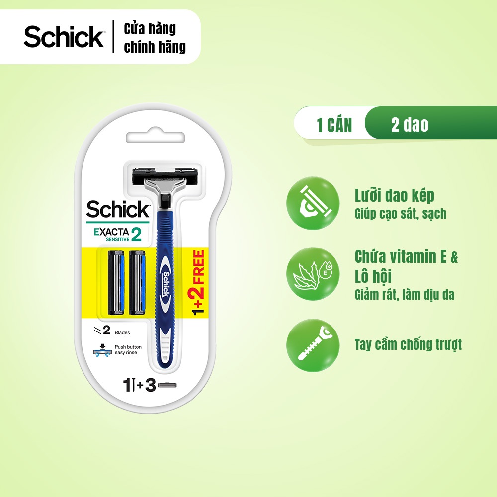 Dao Cạo Schick Có Thể Thay Lưỡi Dành Cho Nam Exacta 2 System1 1+2S