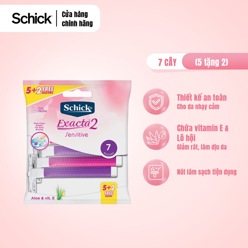 Dao Cạo Schick Dùng 1 Lần Dành Cho Nữ Int Exacta2 Sensitive 5+2S