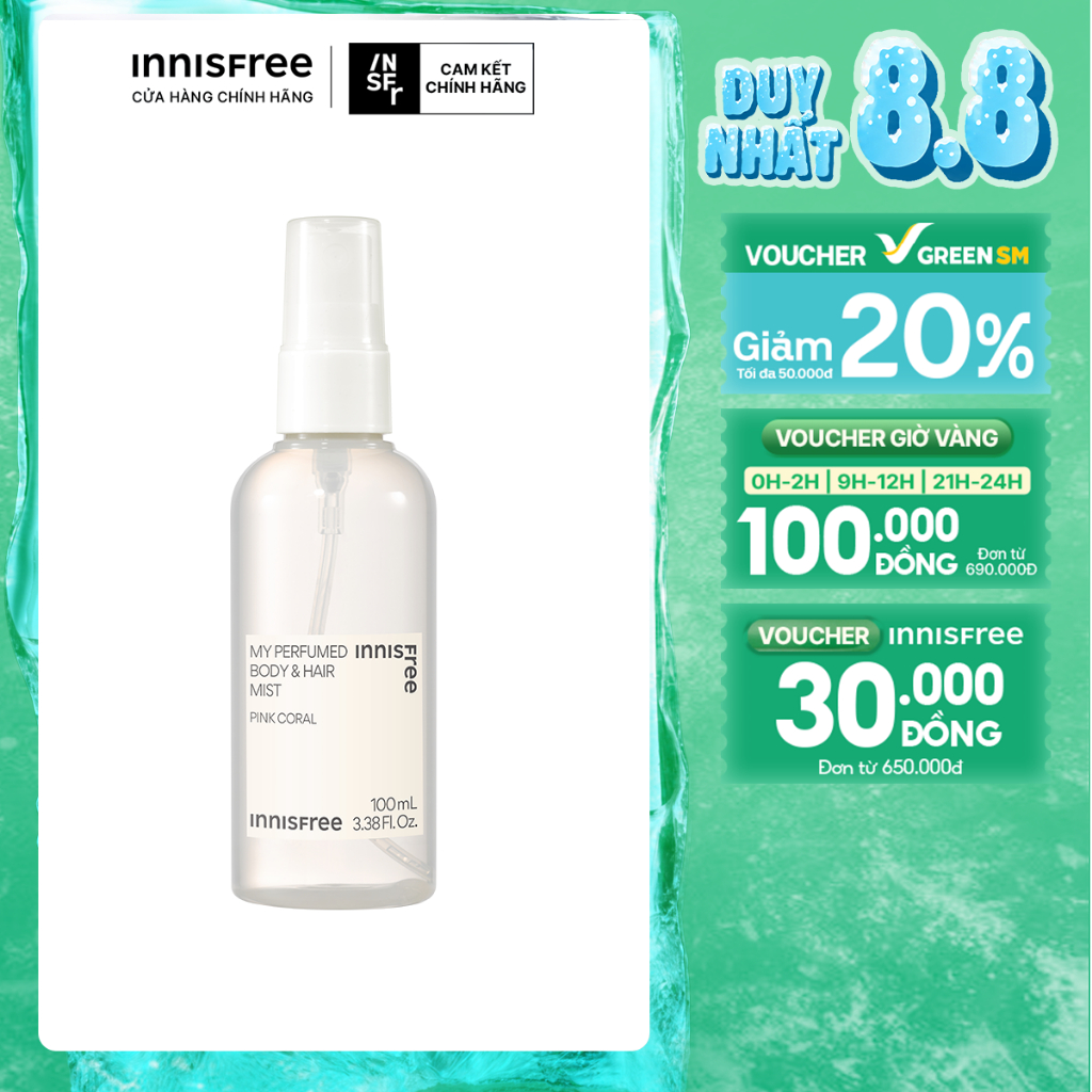 Xịt thơm toàn thân innisfree Perfumed Body & Hair Mist 100ml (New 2023)