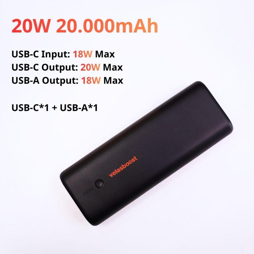 Pin Sạc Dự Phòng Chính Hãng 20.000 mAh Velasboost Dynamic 2, Sạc Nhanh PD QC 20W - Lỗ Vũ 1 | BigBuy360 - bigbuy360.vn