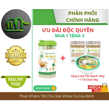 COMBO 5 HỘP - Yến Mạch Nguyên Chất Xuân An 800g ( Tặng Kèm 10 Gói Yến Mạch 150g + 5 Tô Cháo Ăn Liền 60g)