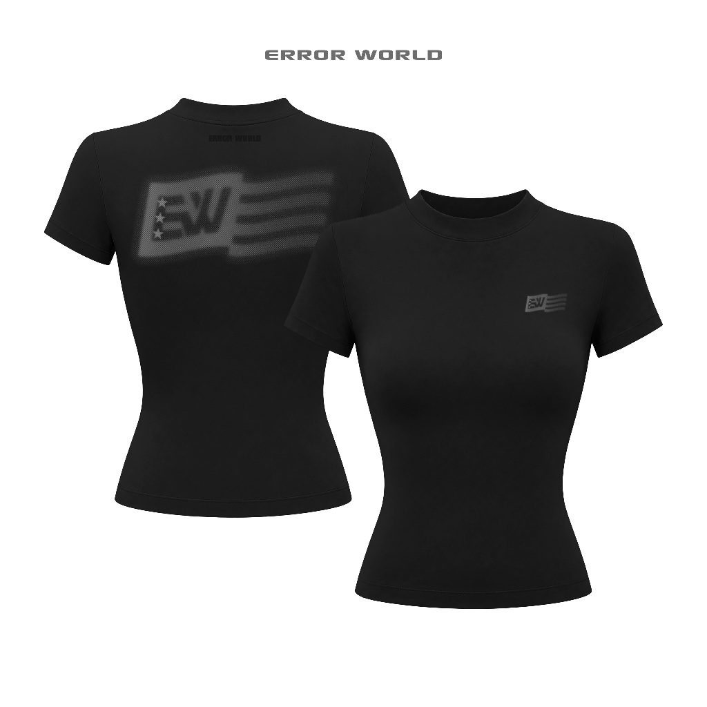 Áo Thun Baby Tee Ôm Body Dáng Dài ERROR WORLD  - EW AMERICA/ Black | BigBuy360 - bigbuy360.vn