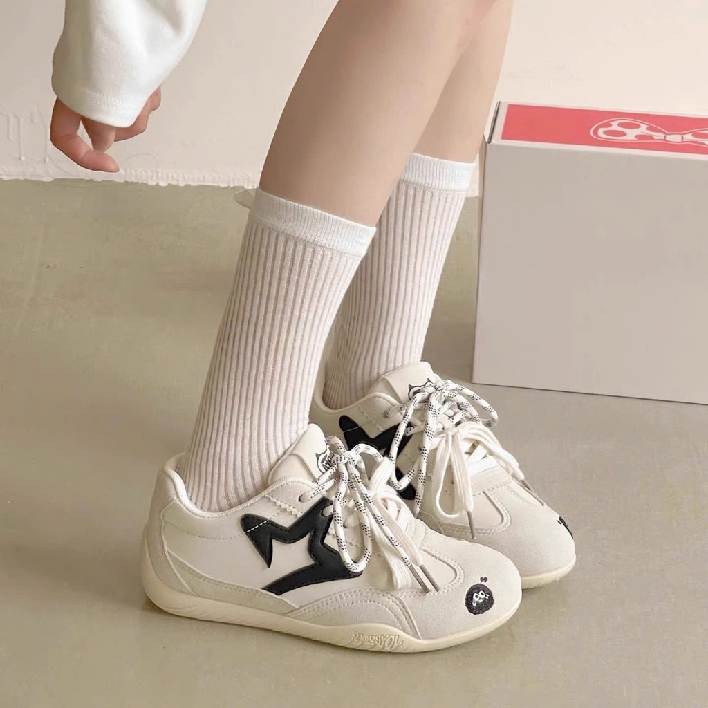 Giày Sneaker Nữ MERI Phong Cách Hàn Quốc Đế Mềm Dây Buộc Cá Tính | Giày Thể Thao Nữ Đi Học Đi Chơi - Tiệm giày Quỳnh Chi