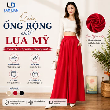 Quần Ống Rộng Nữ, Quần Váy Nữ Đẹp Quần Giả Váy Chất LỤA MỸ Mềm Mại, Tôn Dáng Trẻ Trung Dễ Mặc
