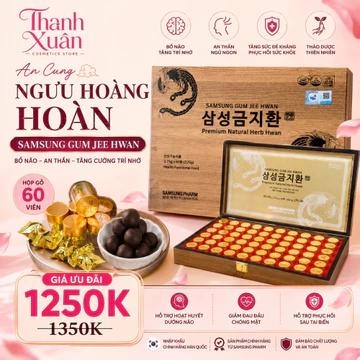An Cung Ngưu Hoàng Hoàn, An Cung Bổ Não Samsung Gum Jee Hwan Hàn Quốc Hộp Gỗ 60 Viên