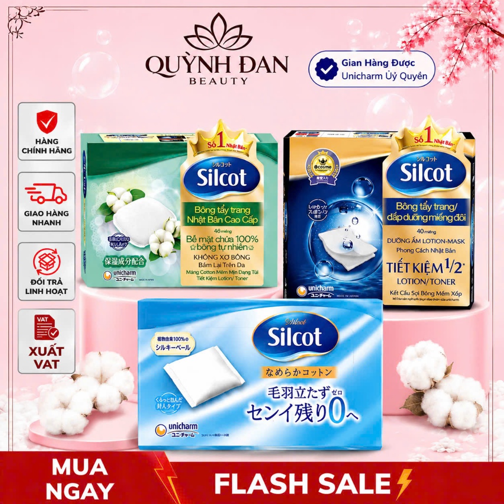 Bộ 6 hộp Bông tẩy trang Silcot Cơ Bản 82 miếng/hộp
