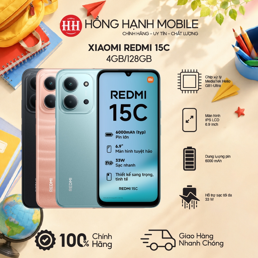 Điện Thoại Xiaomi Redmi 15C 4GB/128GB – Hàng Chính Hãng