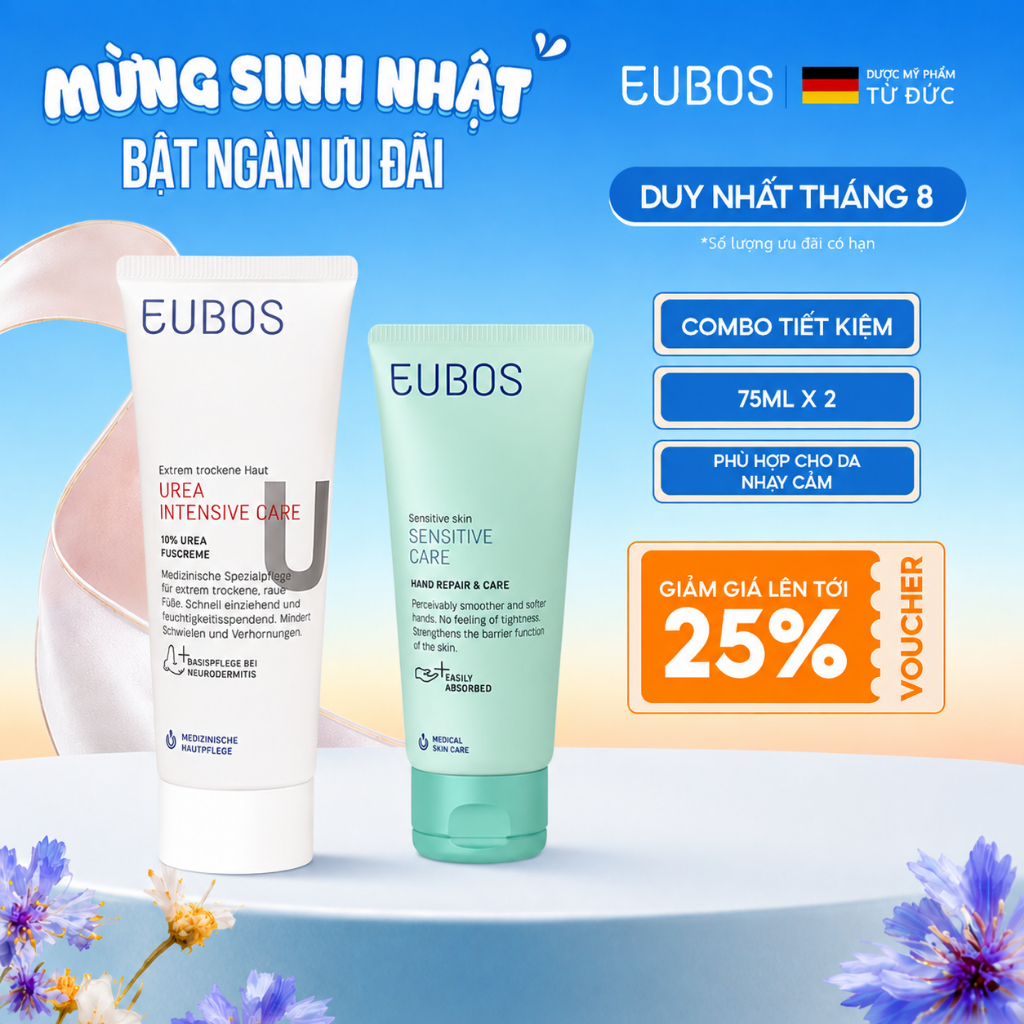 COMBO Kem Dưỡng Da Tay SENSITIVE CARE 75ml và Kem Dưỡng Da Chân UREA INTENSIVE CARE 100ml