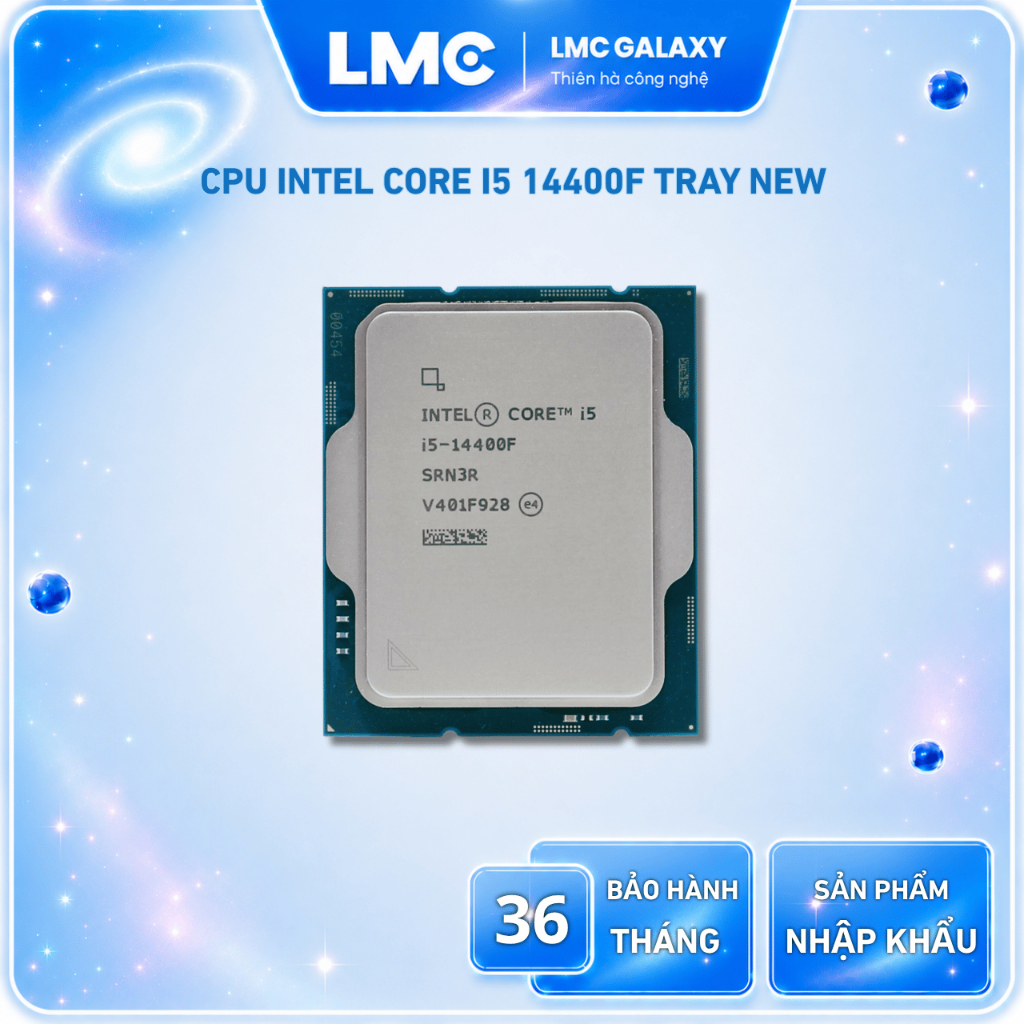 [ Full VAT ] CPU Intel core i5 14400F Tray NEW (2.5GHz Up to 4.7GHz, 10 nhân 16 luồng, 20MB Cache, 65W)