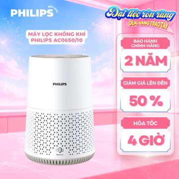 Máy Lọc Không Khí PHILIPS AC0650/10 - Quạt Lọc Loại Bỏ Bụi Mịn, Sử Dụng Trong Phòng Ngủ, Phòng Khách