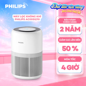 Máy Lọc Không Khí Philips AC0950/10 - Hệ Thống Lọc 3 Bước Khép Kín, Loại Bỏ Chất Gây Ô Nhiễm
