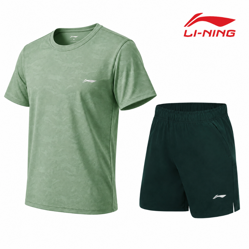 Set đồ nam Li-ning Hoạ Tiết C3, Bộ quần áo nam thể thao chính hãng chất mềm mịn thoáng mát