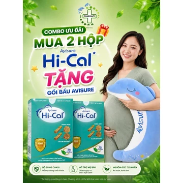 Tích điểm- Avisure Hical Bổ sung canxi hữu cơ cho bà bầu Canxi cho mẹ sau sinh Canxi hical Vitamin bầu Hộp 60 viên