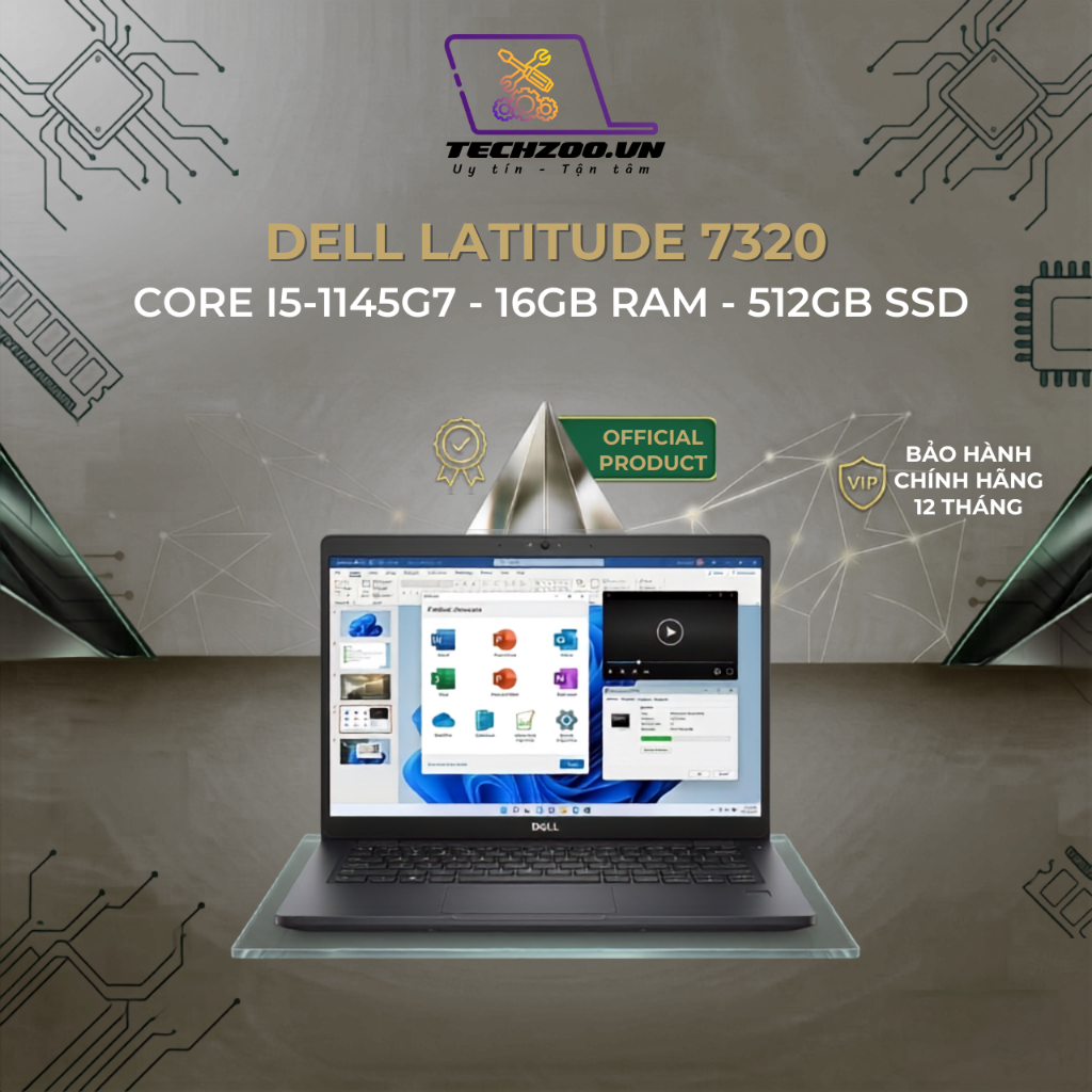 Laptop Dell Latitude 7320 - Core i5-1145G7 | Ram 16GB | 13.3 inch FHD 1,1kg, nhập JP BH12T | BigBuy360 - bigbuy360.vn