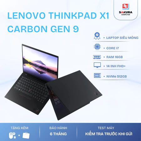 Lenovo ThinkPad X1 Carbon Gen 9 - Hàng nhập khẩu Japan - Mỏng nhẹ - i7 thế hệ 11 / RAM 32GB / SSD 512GB