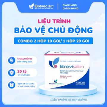 (Combo 20 GÓI_Tích điểm) Men vi sinh Brevicillin 20 tỷ lợi khuẩn hỗ trợ cân bằng hệ vi sinh đường ruột, CHÍNH HÃNG