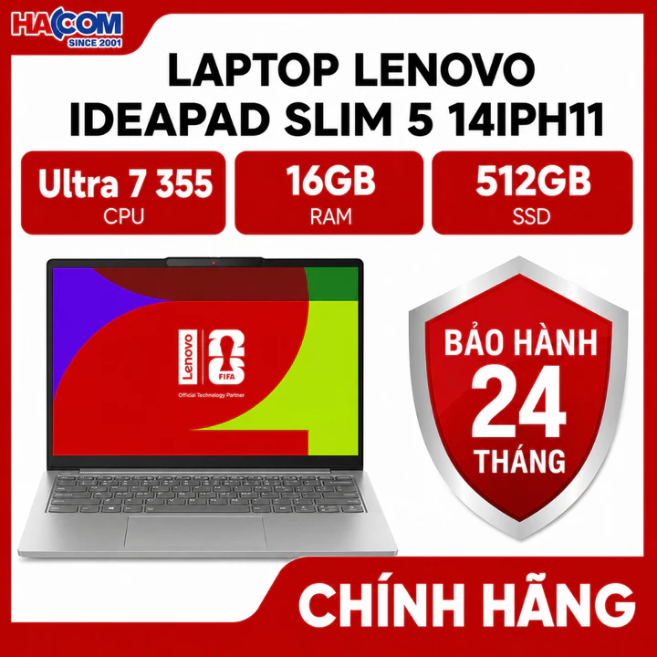 Laptop Lenovo IdeaPad Slim 5 14IPH11 83S5004FVN/83S5000DVN (U7-355/16GB DR5/512GB/14" WUXGA/OLED/W7/BT/W11SL/LKB/Xám)