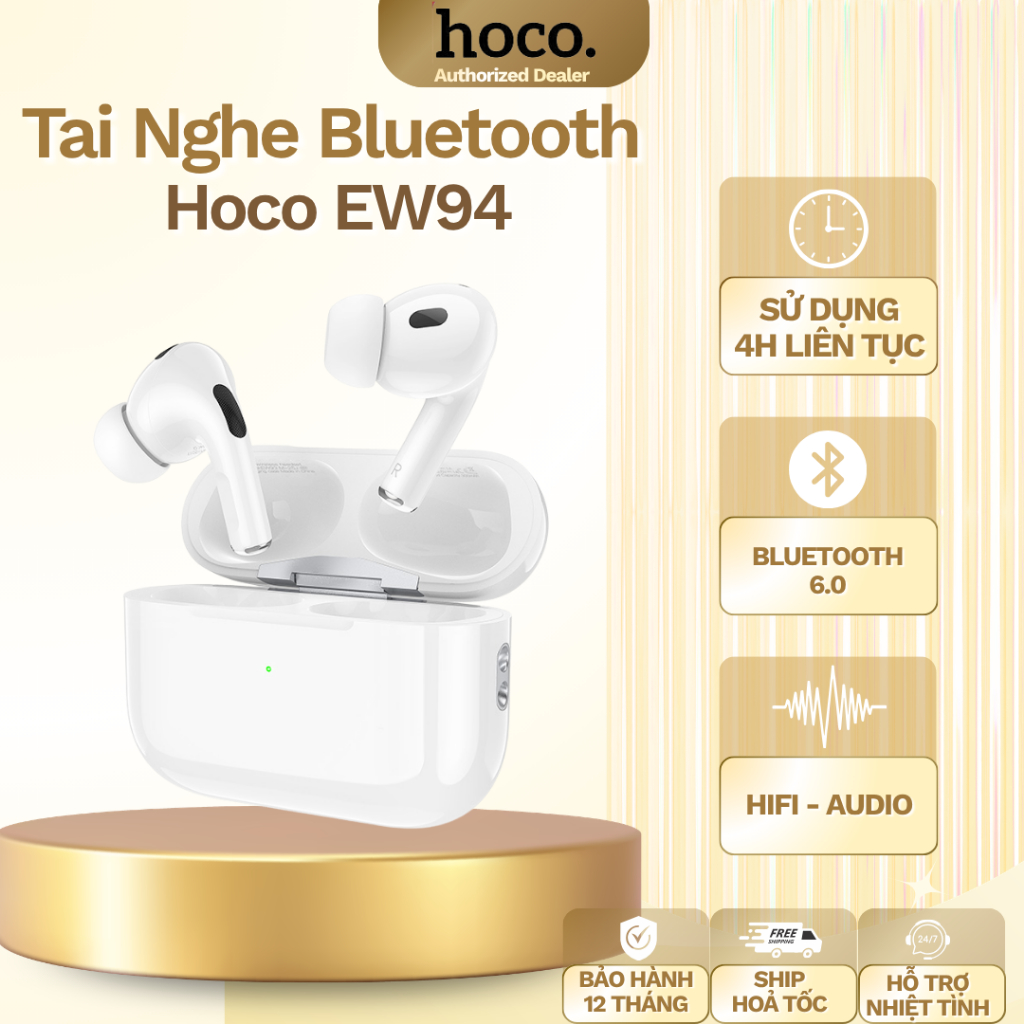 Tai Nghe Bluetooth 6.0 Hoco EW93/EW94 ANC, Pin 300mAh Dùng 4 Giờ, Âm Thanh Chất Lượng Cao, Đeo Êm Tai,  Kết Nối Ổn Định