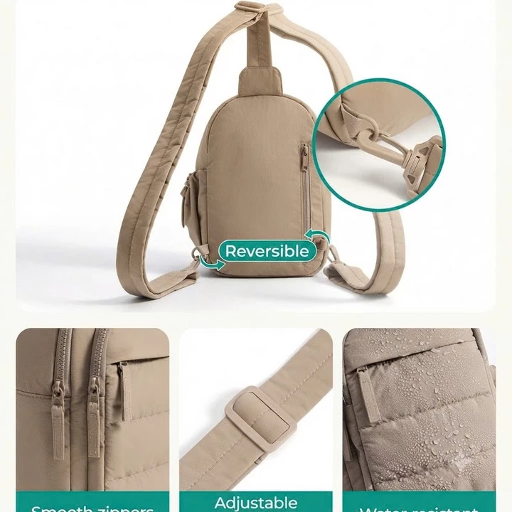 Women's Nylon Crossbody Bag – Water-Resistant, Mini – 4