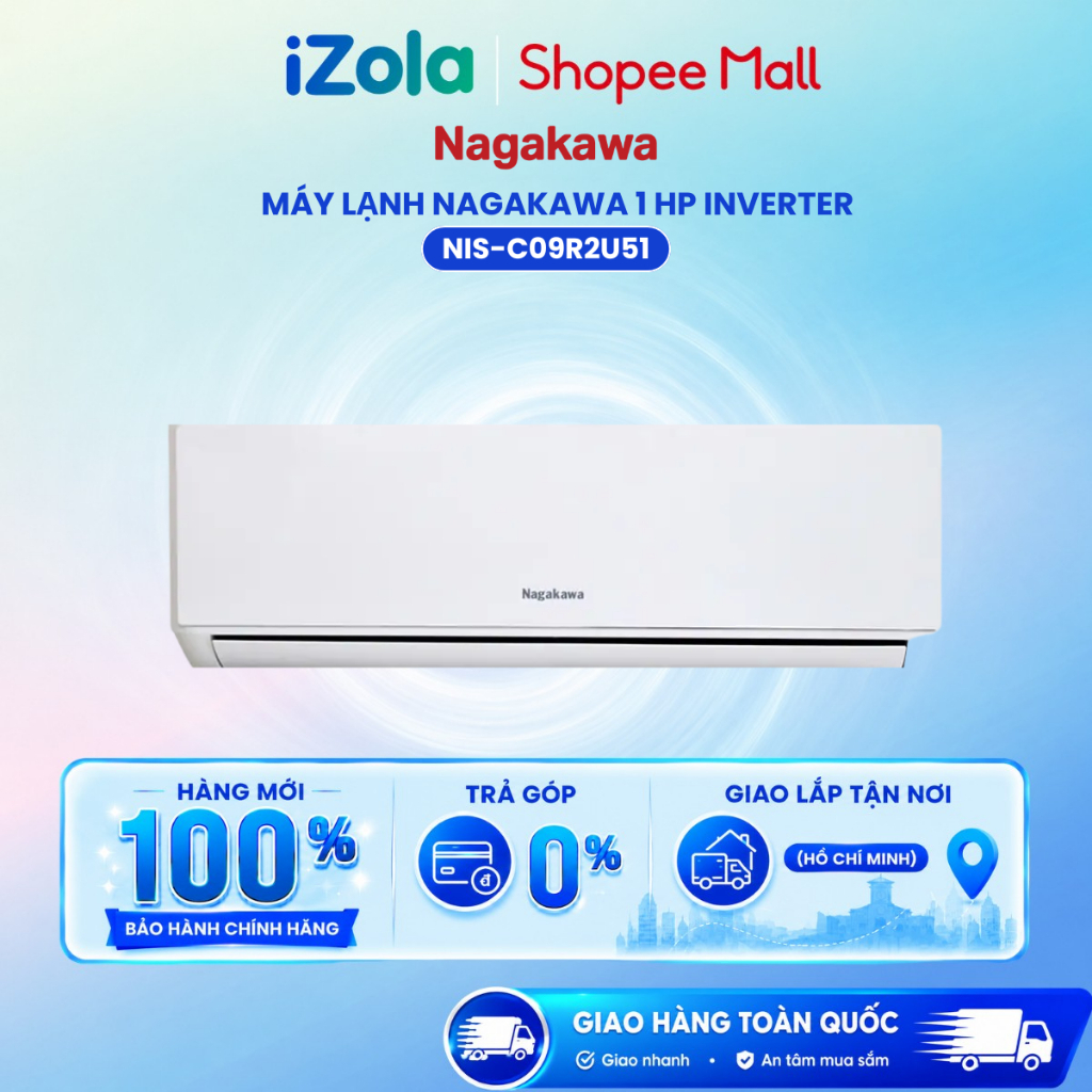 Máy lạnh Nagakawa Inverter 1 HP NIS-C09R2U51 - Hàng chính hãng