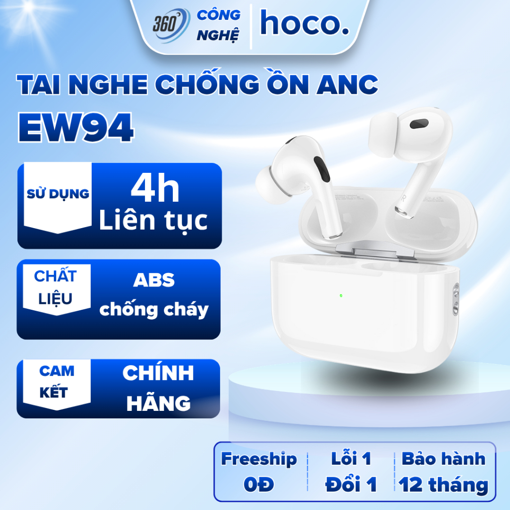 Tai Nghe Bluetooth Hoco EW93/EW94 ANC Âm Thanh Chất Lượng Cao, Không Đau Tai, Kết Nối Ổn Định Tương Thích Nhiều Thiết Bị