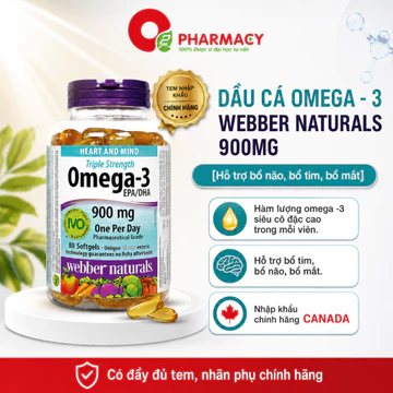 (Canada) Dầu Cá Omega 3 Hàm Lượng Cao Hỗ Trợ Bổ Não Bổ Tim Bổ Mắt Webber Naturals Triple Strength Omega-3
