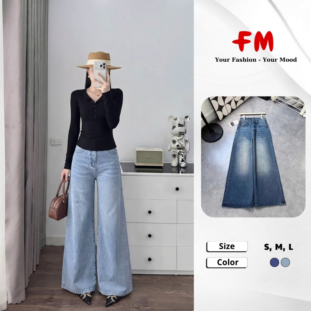 Quần Jeans Ống Rộng Nữ FMSTYLE SHOP - Form Rộng Cá Tính, Hách Dáng, Phối Đồ Hottrend 26070792