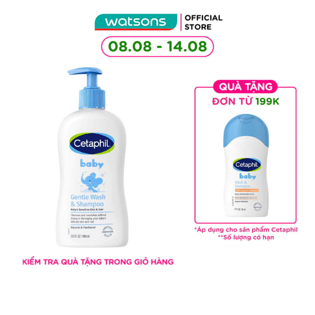 Sữa tắm gội Cetaphil Baby Gentle 400ml
