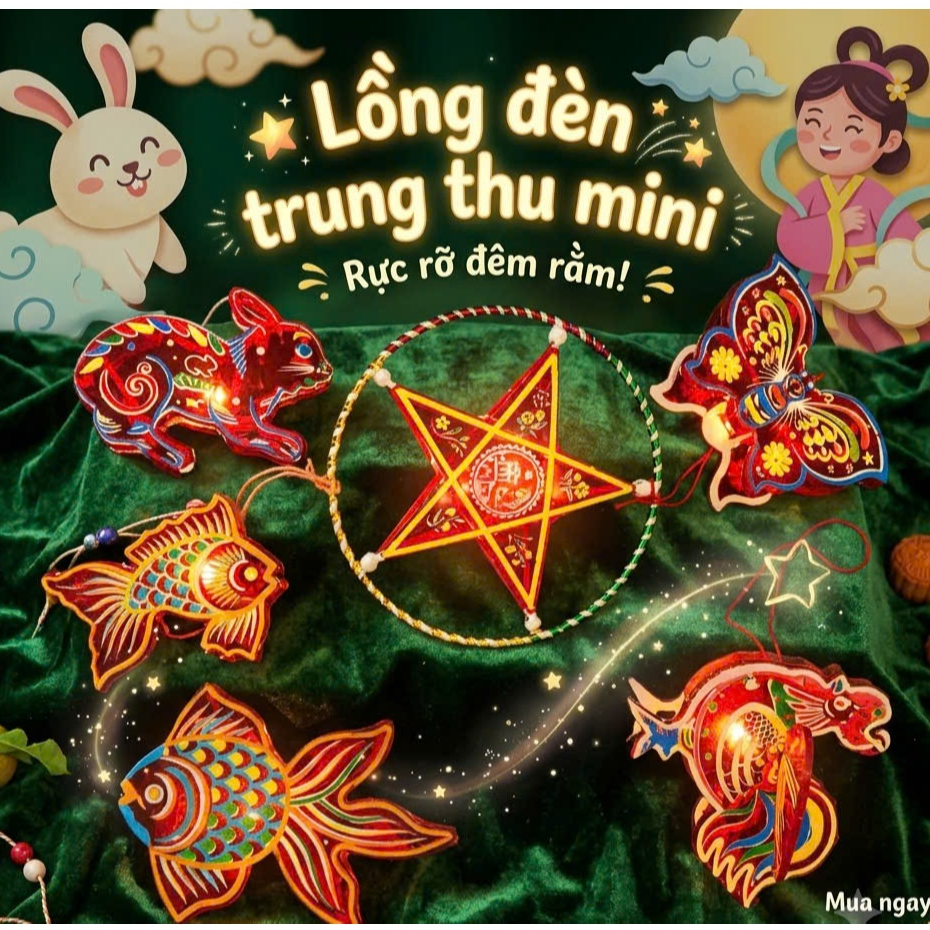 HC0400 DANY LỒNG ĐÈN TRUNG THU MINI CHO BÉ, LỒNG ĐÈN TUỔI THƠ ĐÈN LED THÚ VỊ