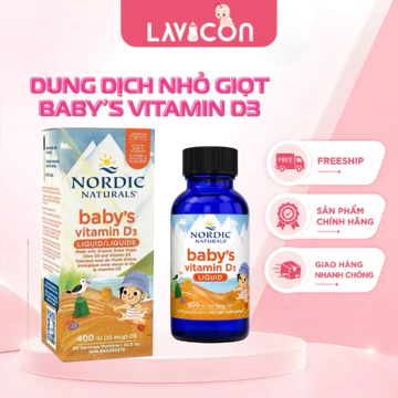 Dung Dịch Nhỏ Giọt Baby’s Vitamin D3 Nordic Naturals 22.5ml Bổ Sung Vitamin D3 Cho Trẻ LAVICON