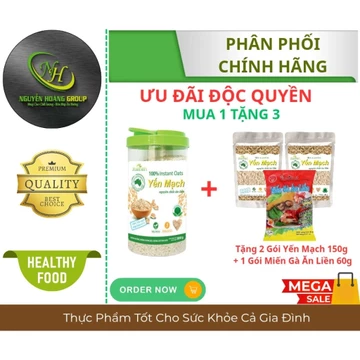 XUÂN AN - Yến Mạch Nguyên Chất Ăn Liền 800g ( Tặng 2 Gói Yến Mạch 150g + 1 Gói Miến Gà Ăn Liền 60g)