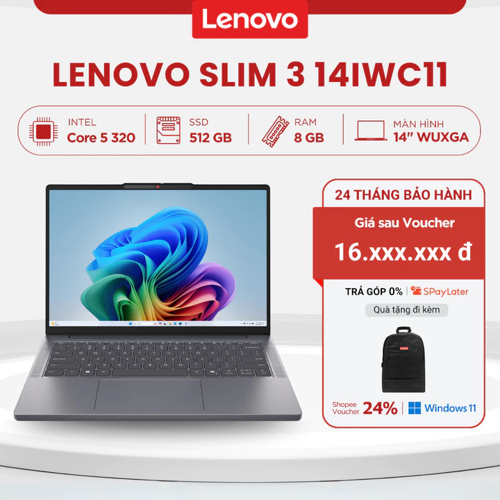 Laptop Lenovo IdeaPad Slim 3 14IWC11 83RQ002PVN (Core 5 320 | 8GB | 512GB SSD | 14" WUXGA | 3C 60Wh)