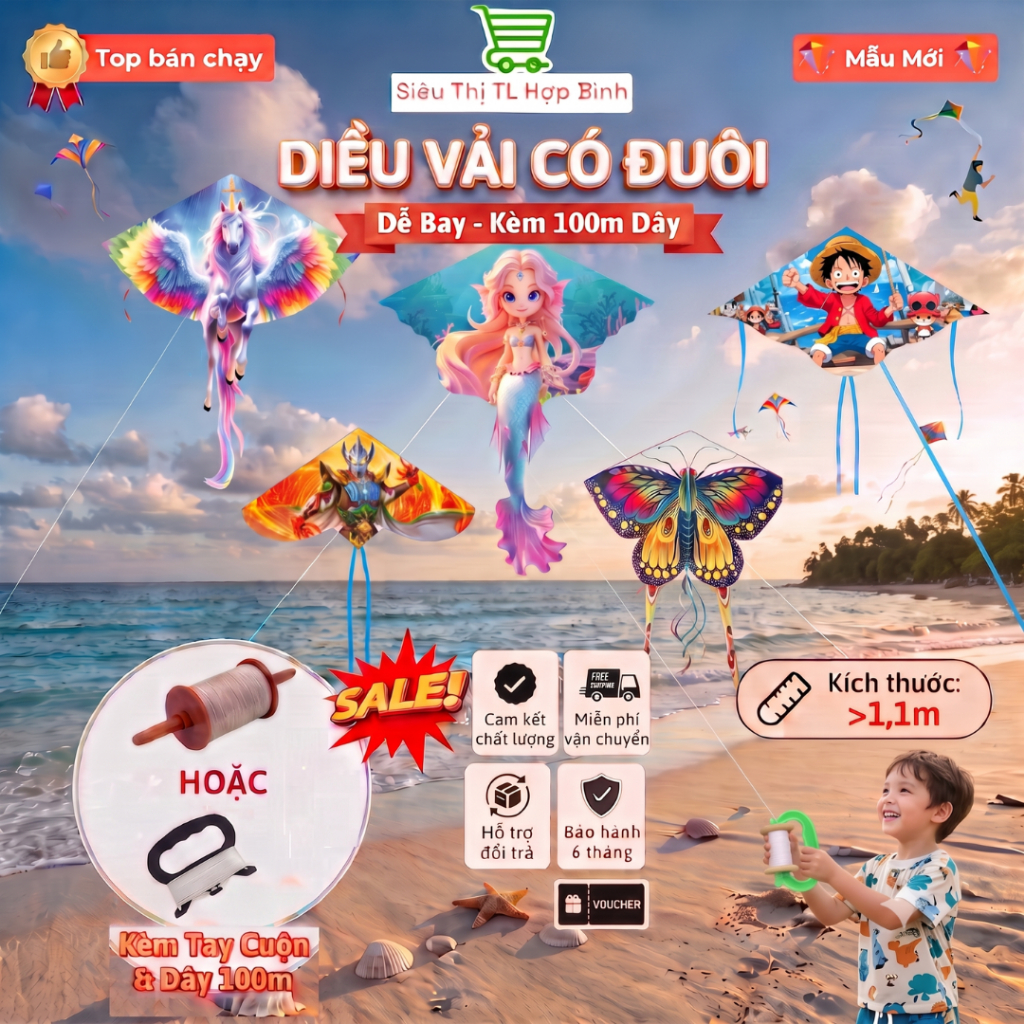 [Tặng 100m dây] Diều thả Na Tra Kim Long Phượng Hoàng Lửa Cá Mập Rắn 5m Kỳ Lân Đại chơi ngoài trời