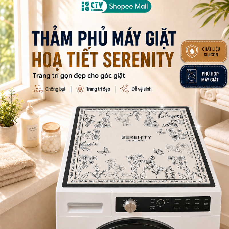 Thảm Silicon, Thảm trải máy giặt, tủ lạnh, lò vi sóng CTV Bedding chống bụi bẩn dầu mỡ, chất liệu Silicon+Vải Nỉ