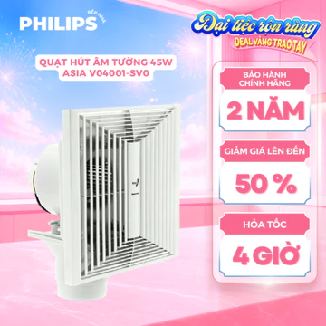 Quạt Hút Âm Tường / Trần ASIA (45W) V04001 Quạt Thông Gió, Hút Đảo Chiều - Bảo Hành 2 Năm Chính Hãng