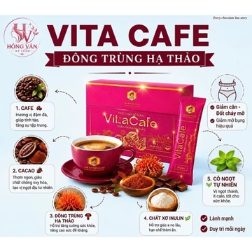 1 HỘP VITACAFE 20 gói — THỰC PHẨM BỔ SUNG VitaCafe — Thực phẩm bổ sung Đông Trùng Hạ Thảo