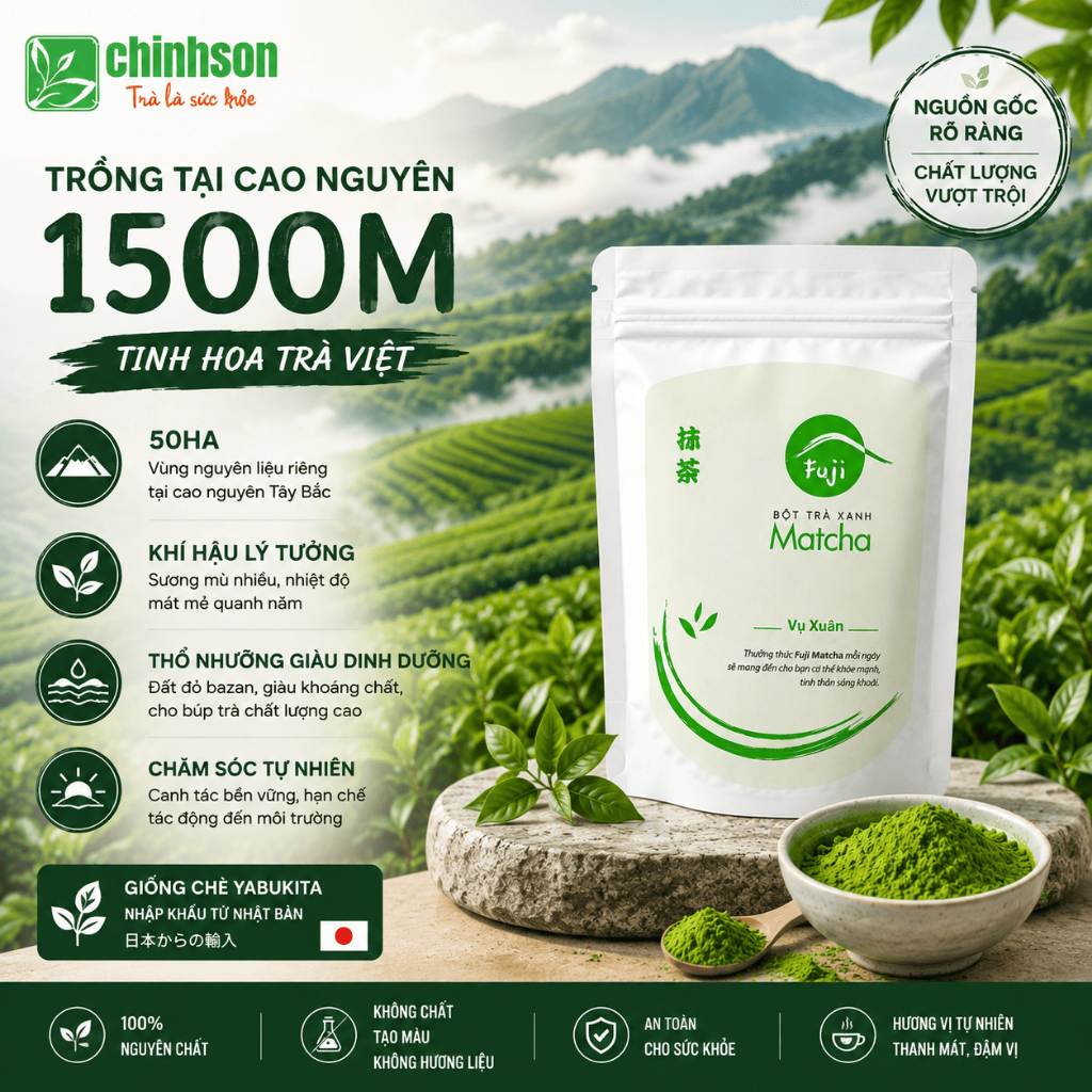Fuji Matcha Xuân CHINHSON 100g/500g, Bột Trà Xanh Nguyên Chất Công Nghệ Nhật Cho Đồ Uống, Làm Bánh | BigBuy360 - bigbuy360.vn