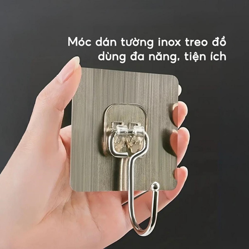 Combo 10-30-50 móc inox dán tường đa năng treo đồ tiện lợi cho nhà tắm nhà bếp