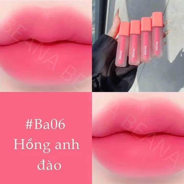SON KEM LÌ BEANA BA06 – HỒNG ANH ĐÀO | SON MÔI HỒNG TỰ NHIÊN
