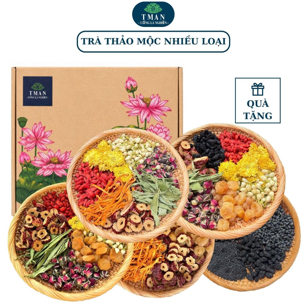 Trà thảo mộc, trà dưỡng nhan, trà thanh nhiệt (Hộp 30 gói) đẹp da giữ dáng, thanh lọc mát gan dễ ngủ