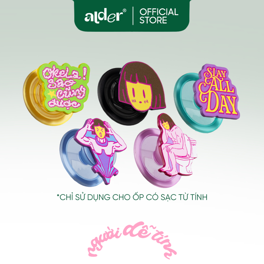 Giá đỡ điện thoại popsocket iPhone NGƯỜI DỄ TÍNH nam châm bề mặt nhám | BigBuy360 - bigbuy360.vn