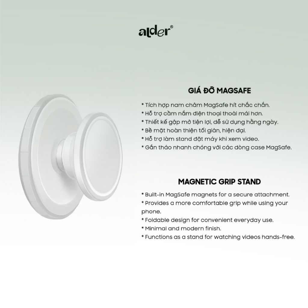 Giá đỡ điện thoại popsocket iPhone NGƯỜI DỄ TÍNH nam châm bề mặt nhám | BigBuy360 - bigbuy360.vn