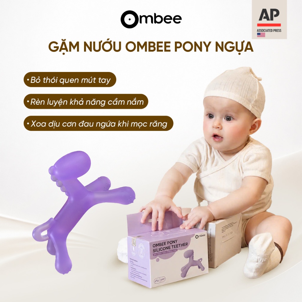 Gặm Nướu Ombee Pony Hình Ngựa Chất Liệu Silicone Siêu Mềm An Toàn, Giảm Ngứa Hiệu Quả Cho Trẻ Sơ Sinh