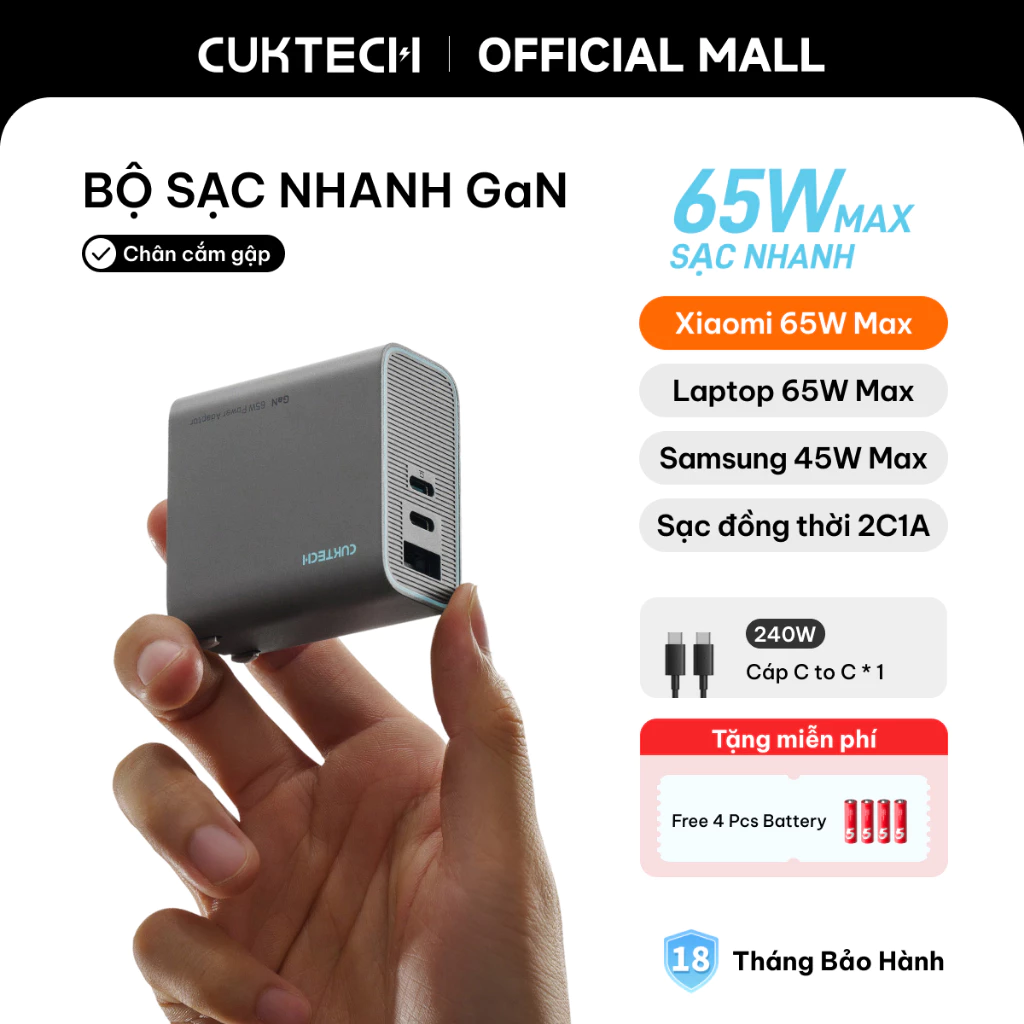 Củ sạc CUKTECH 65W